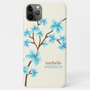 Aqua Cherry Blossoms Tree Case-Mate iPhone Case