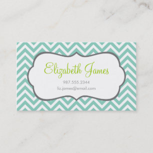 Aqua Chevron Business Card