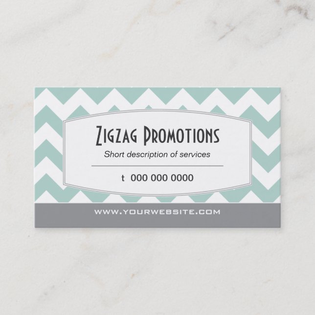 Aqua Chevron Business Card (Front)