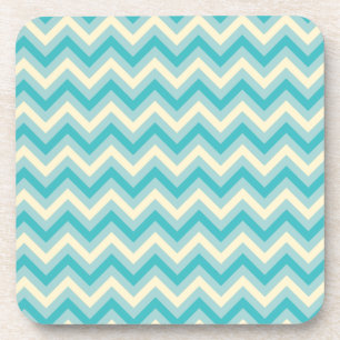 Aqua Chevron Coaster