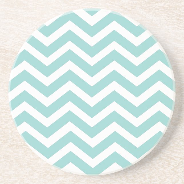 Aqua Chevron Coasters (Front)