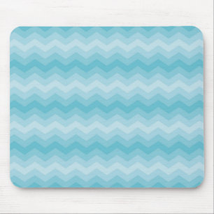 Aqua Chevron Mouse Pad