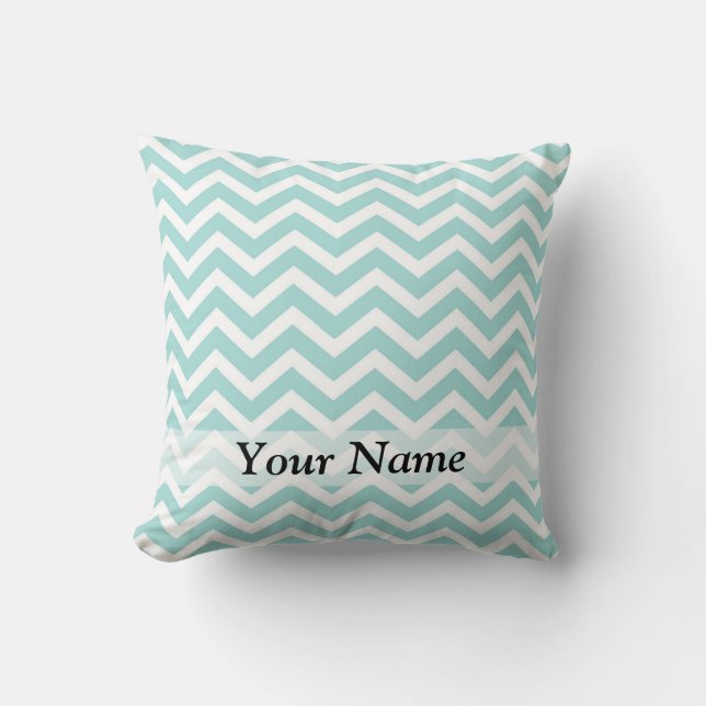 Aqua  chevron pattern cushion (Front)
