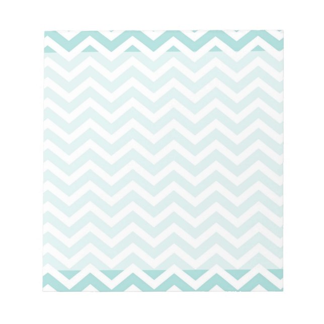 Aqua  chevron pattern notepad (Front)
