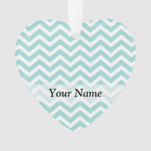 Aqua  chevron pattern ornament
