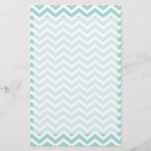 Aqua  chevron pattern stationery