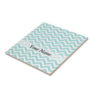 Aqua chevron pattern tile
