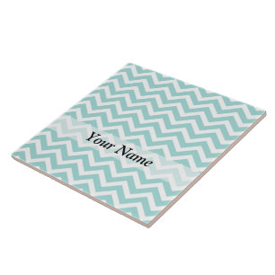 Aqua chevron pattern tile