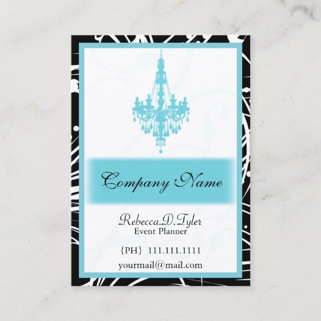 Aqua Chic Business Cards (Front)