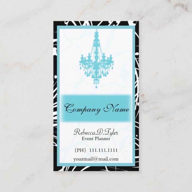 Aqua Chic Business Cards (Front)
