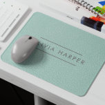 Aqua Chic | Minimal Leather Look Mouse Pad<br><div class="desc">Elegant and Minimal mouse pad or feminine business, shop or other business feature a green blue aqua leather look texture with refined typography in trendy copper colour. A sophisticated and stylish accessory that adds a touch of elegance to your workspace. Please note: leather is a printed effect. Surprise someone special...</div>