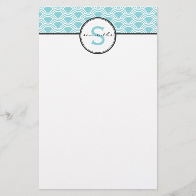 Aqua Clamshell Stationery (Front)
