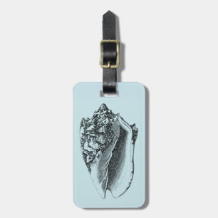 Aqua Conch Shell Luggage Tag
