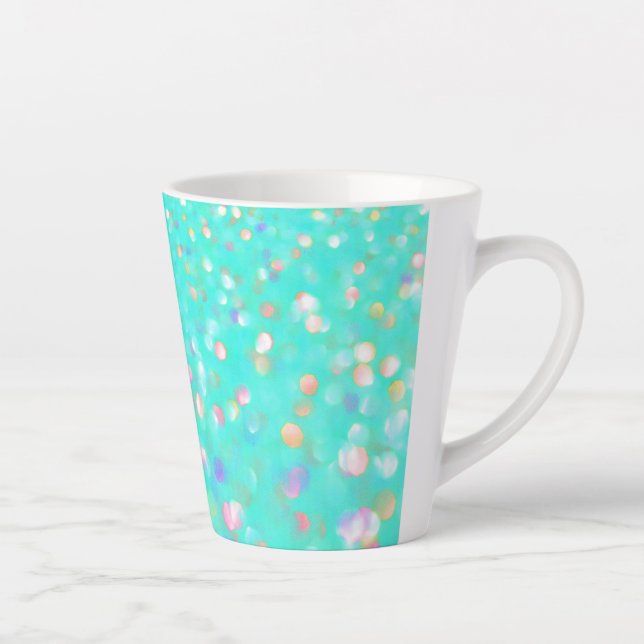 Aqua Confetti Latte Mug (Right)