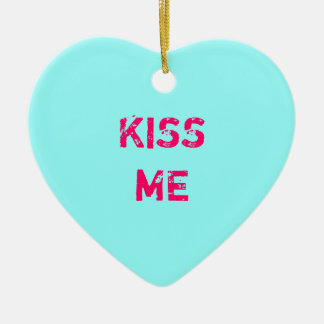 Aqua Conversation Heart Photo Ornament