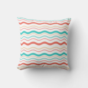 Aqua Coral Waves Cushion