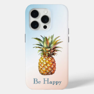 Aqua Cream Happy Tropical Pineapple iPhone 15 Pro Case