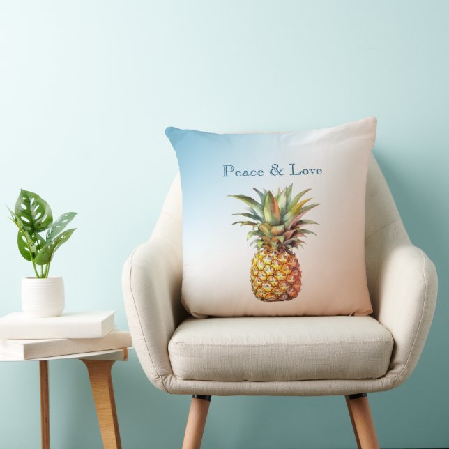 Aqua Cream Happy Tropical Pineapple Cushion (Chair)