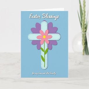 Aqua Cross Easter Wishes Card