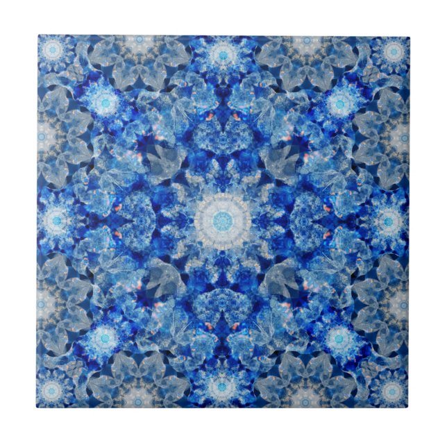 Aqua Crystal Mandala Tile (Front)