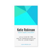 Aqua crystal minimalist modern business card
