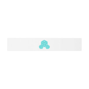 Aqua D20 Dice Wedding Belly Bands Invitation Belly Band