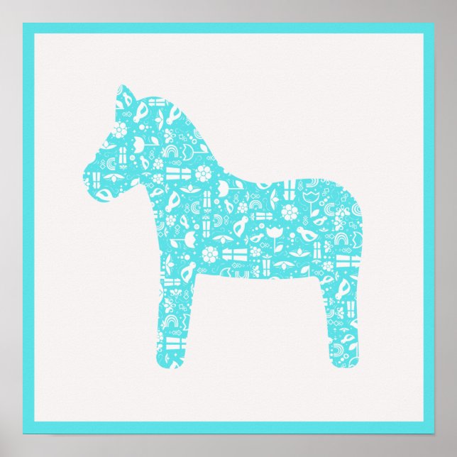 Aqua Dala Horse Poster (Front)