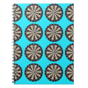 Aqua Dartboards Pattern, Spiral Notebook