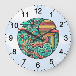 Aqua Dawn Large Clock