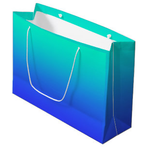 Aqua Deep Blue Gradient Large Gift Bag