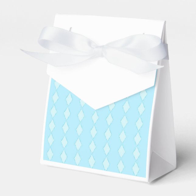 Aqua Diamond Pattern Favour Box (Front Side)