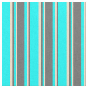 Aqua, Dim Grey & Tan Coloured Lines Fabric