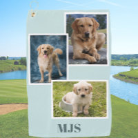 Aqua Dog Photo Collage Monogram Personalized