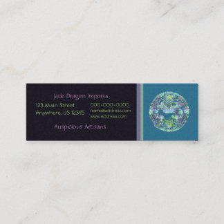 Aqua Dragon Medallion Mini Business Card