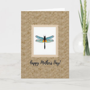 Aqua Dragonfly Mothers Day Card