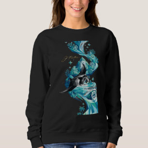“Aqua Elegance – Manta Ray Flow Sweatshirt” Sweatshirt