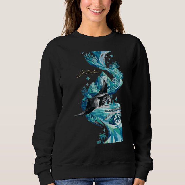 “Aqua Elegance – Manta Ray Flow Sweatshirt” Sweatshirt (Front)