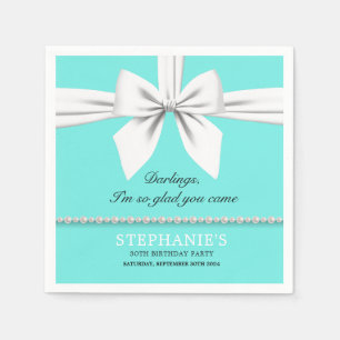 Aqua Elegant Fancy Tiffany Birthday Tableware Napkin