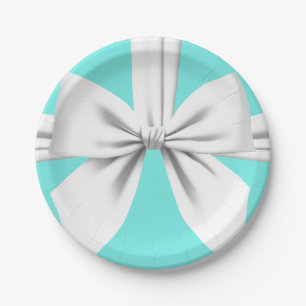 Aqua Elegant Fancy Tiffany Birthday Tableware Paper Plate