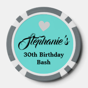 Aqua Elegant Fancy Tiffany Birthday Token Keepsake