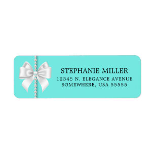 Aqua Elegant Fancy Tiffany Return Address