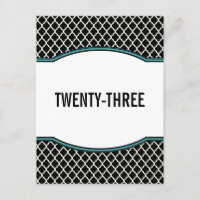 Aqua Elegant Quatrefoil Table Number Postcard