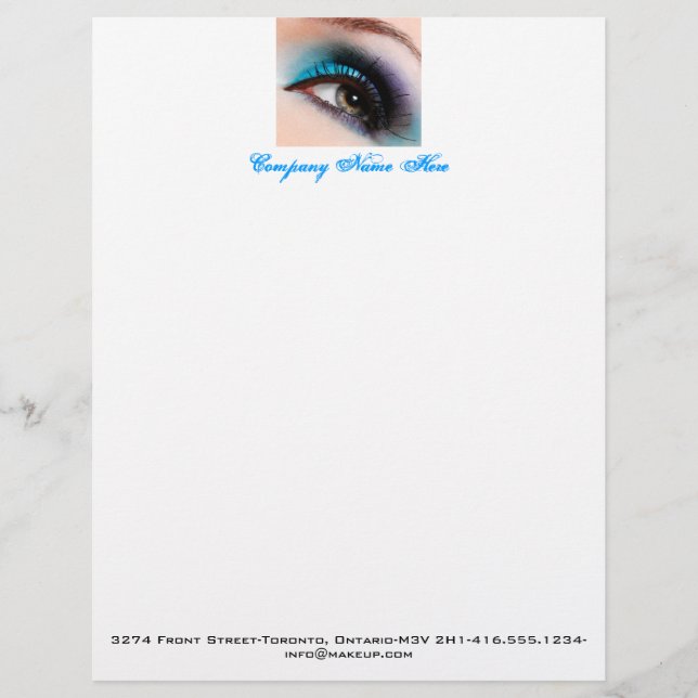 aqua eye makeup letterhead, invoice, pricelist (Front)