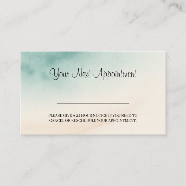 Aqua Fade Your Next Appointment Business Card (Front)