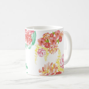 Aqua fleur coffee mug