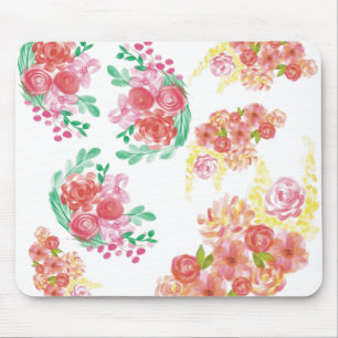 Aqua fleur mouse pad