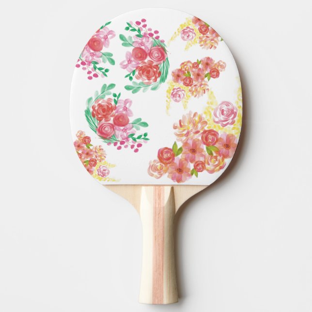 Aqua fleur ping pong paddle (Front)