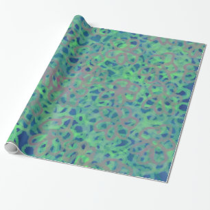 Aqua floral Abstract Design Wrapping Paper
