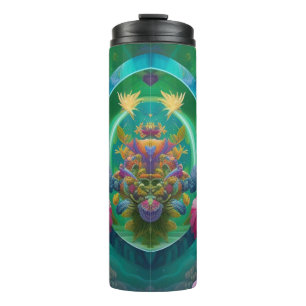 Aqua Floral Abstract underwater Garden  Thermal Tumbler