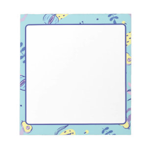 Aqua Floral Patterned Everyday Note Pad